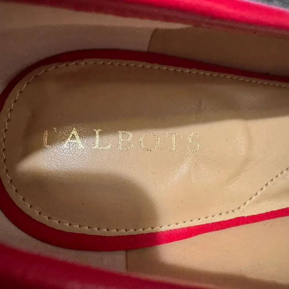 Talbots BLAIR CAP TOE BALLET FLATS TARTAN PLAID Red Size 10.5